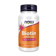 بیوتین 5000 میکروگرم ناو 60 عددی NOW Biotin 5,000 mcg Veg Capsules