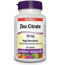 زینک سیترات وبر نچرالز 180 عدد  Webber Naturals Zinc Citrate 50mg