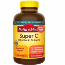 قرص ویتامین C نیچرمید حاوی ویتامین D3 و زینک 200 عدد
