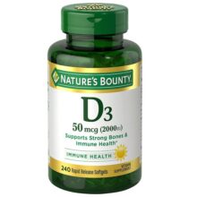 ویتامین D3 نیچرز بونتی 2000 واحد بین المللی 240 عدد